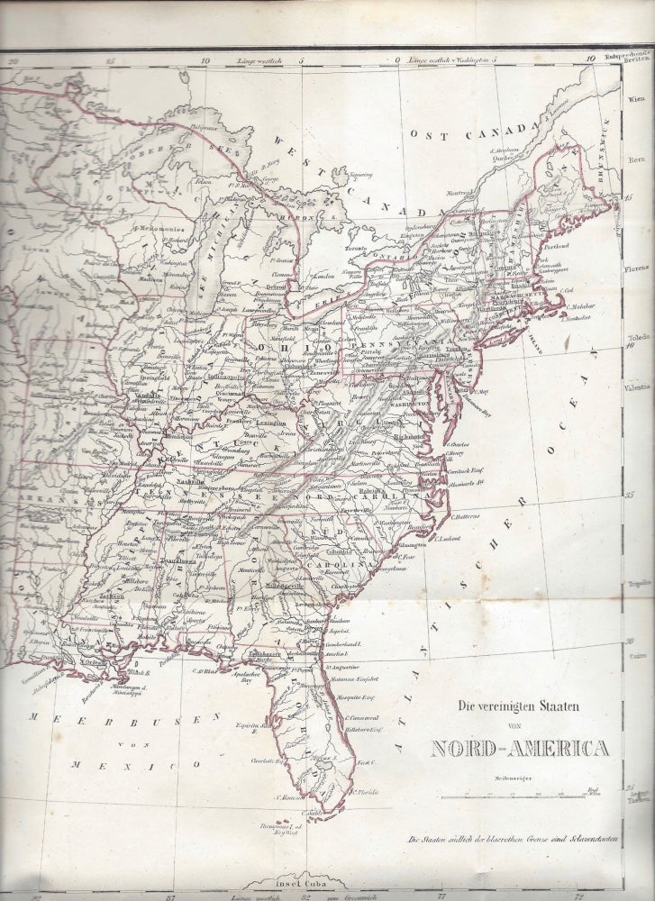 Item #879 Der deutschen Auswanderer Fahrten und Schicksale. Mit einer Karte der Vereinigten Staaten von Nordamerika. (Volks-Bibliothek. Vierter Band.). Friedrich Gerstäcker, Gerstaecker.