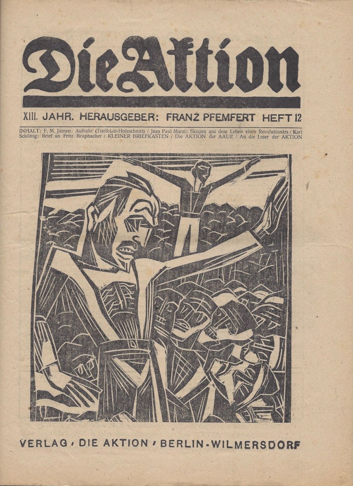 Item #887 Die Aktion. XIII. Jahrgang. Zweites Juni-Heft (Nr. 23/24). 30. Juni 1923. Franz Pfemfert.