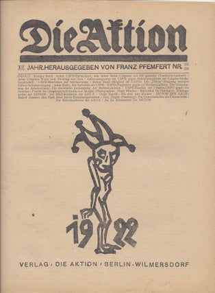Item #891 Die Aktion. XII. Jahrgang. Heft 35/36. 15. September 1922. Franz Pfemfert