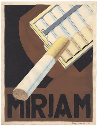 Item #929 Original Design for Advertisement Poster of Mirjam Cigarette. Vilmos Dernesch