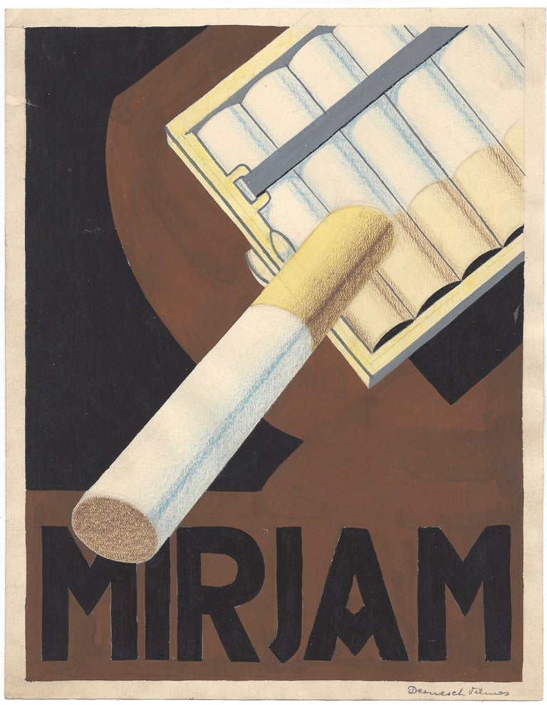 Item #929 Original Design for Advertisement Poster of Mirjam Cigarette. Vilmos Dernesch.