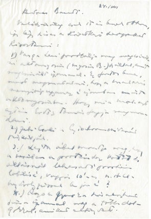 Item #948 Holograph Letter to the Trustee at the Biochemistry Department. Albert...
