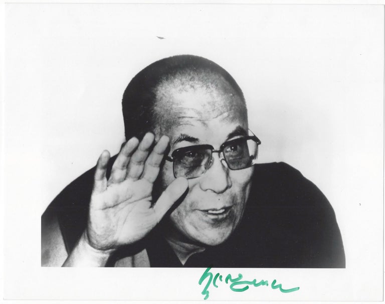 Item #949 Signed portrait of the Dalai Lama. Dalai Lama, Tenzin Gyatso.